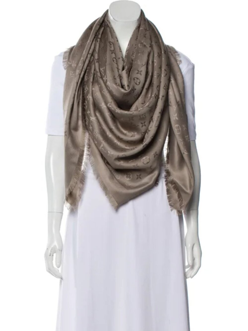 Louis Vuitton Monogram Silk & Wool Shawl NWT